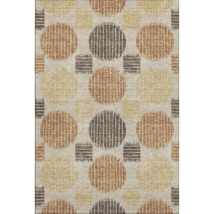 10' X 14' Geometric Washable Area Rug With UV Protection (671582) - Tan / Gold / Brown