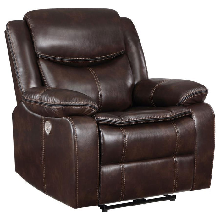 Sycamore - Upholstered Power Recliner Chair - Dark Brown