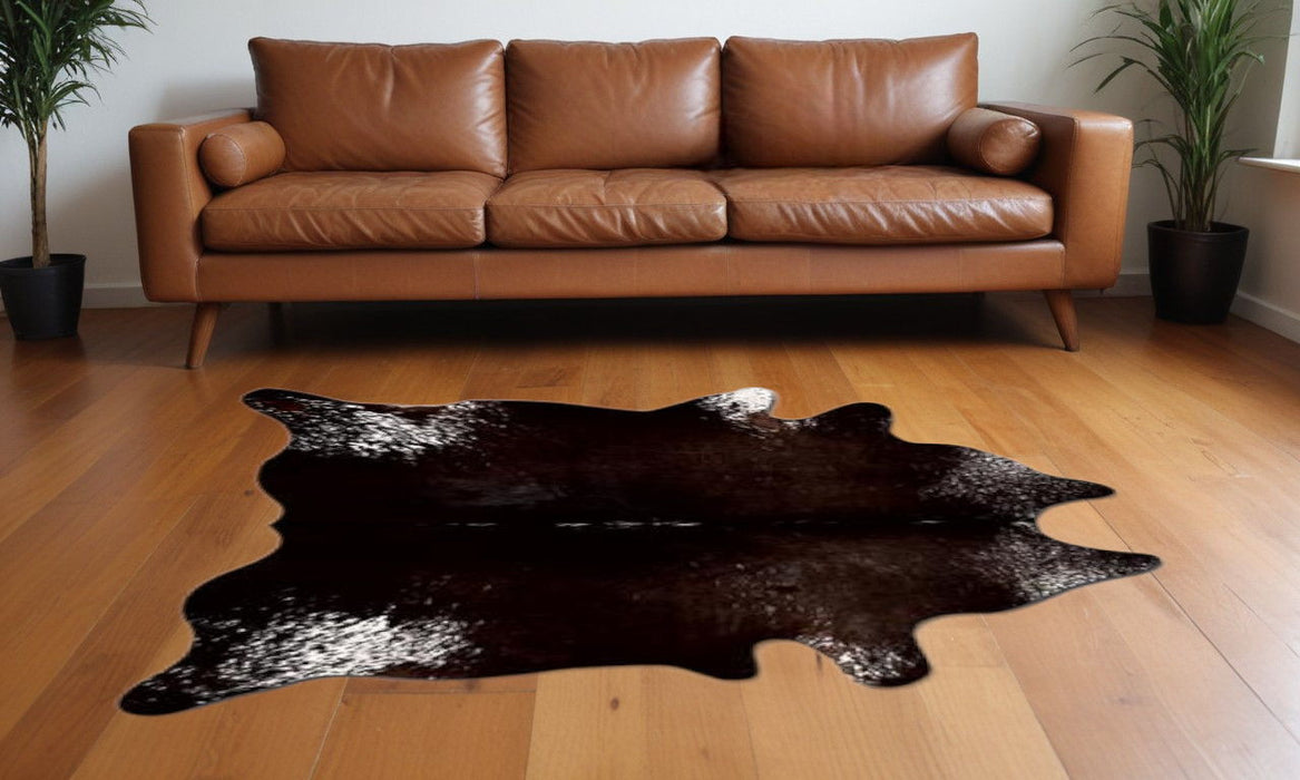 5' x 7' Cowhide - Area Rug - Chocolate And White