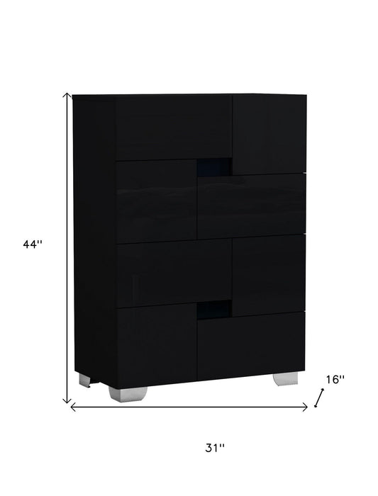 Superb High Gloss Chest - Black