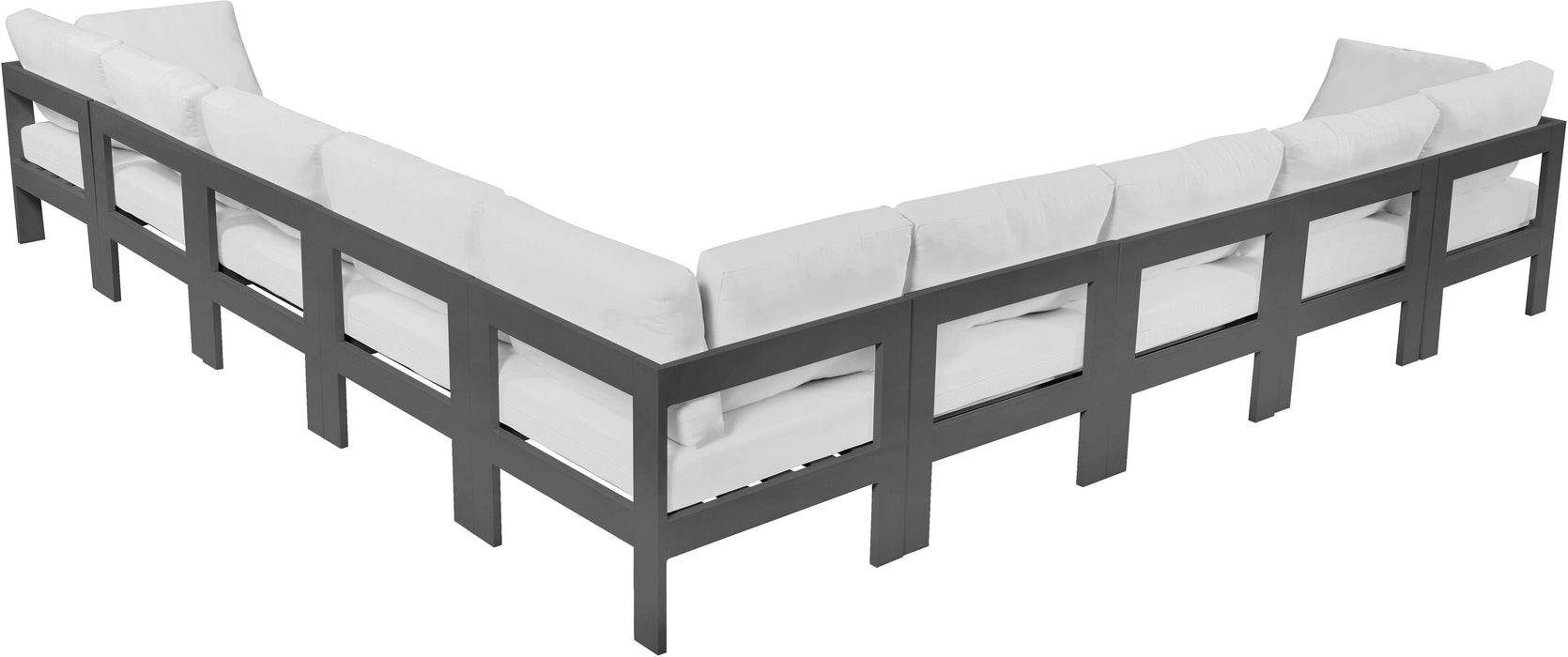 Nizuc - Outdoor Patio Modular Sectional 9 Piece - White - Modern & Contemporary