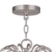 HomeRoots 33-inch metal chandelier with eight clear shades, dimmable lighting, featuring a nickel finish and modern design.