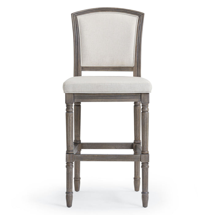 Fabric Solid Wood Counter Height Bar Chair - Gray