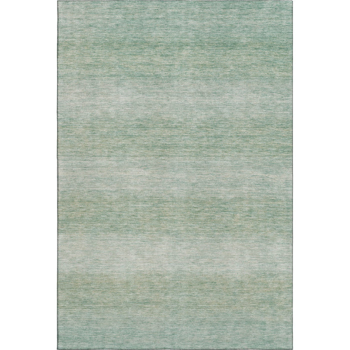 10' X 14' Striped Washable Area Rug With UV Protection (699532) - Aqua / Beige