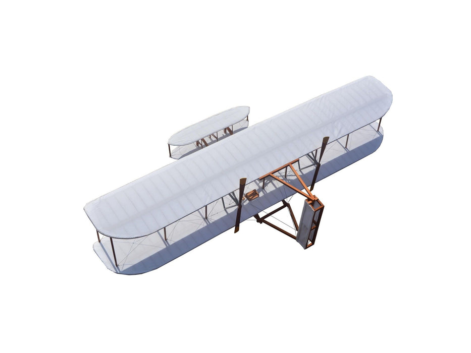 Hand Painted Model Airplane Tabletop Sculpture - Brown / White