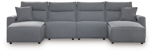 Signature Design by Ashley Modmax II 4-piece reclining sectional sofa with plush cushions and reclining features.