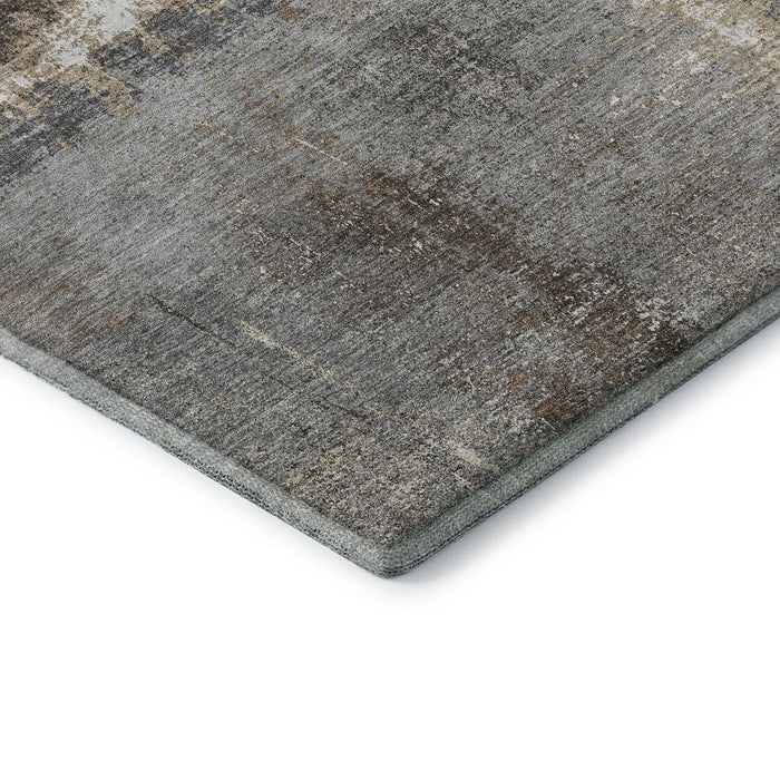 10' X 14' Abstract Washable Area Rug With UV Protection (693174) - Khaki / Silver / Blue
