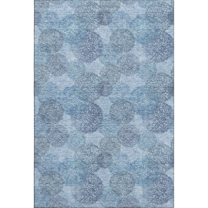 10' X 14' Abstract Washable Area Rug With UV Protection (677159) - Denim Blue / Sky Blue
