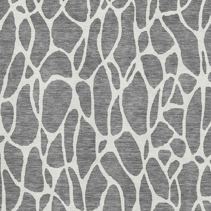 10' X 14' Geometric Washable Area Rug With UV Protection (680415) - Gray / Ivory