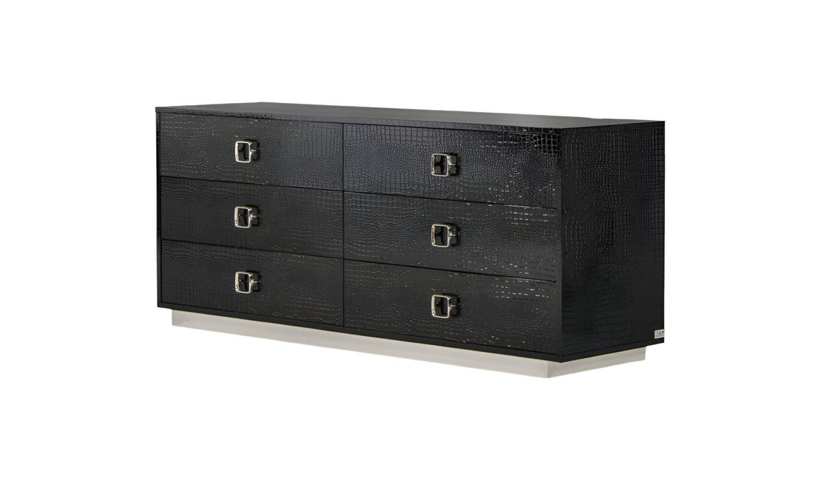 6 Drawer Double Dresser - Black