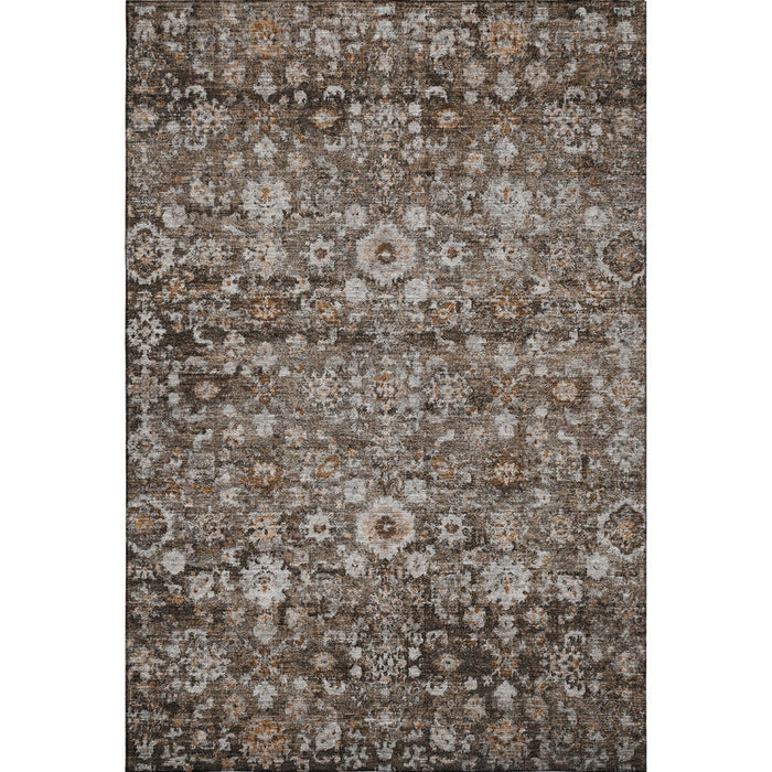 10' X 14' Oriental Washable Area Rug With UV Protection (653767) - Chocolate / Ivory