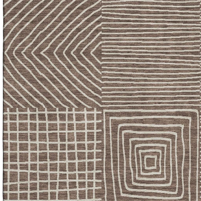 10' X 14' Geometric Washable Area Rug With UV Protection (681881) - Brown / Beige