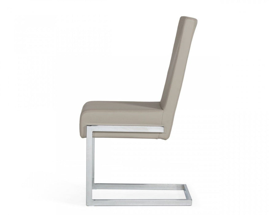 Faux Leather Upholstered Dining Room Side Chairs (Set of 2) - Gray
