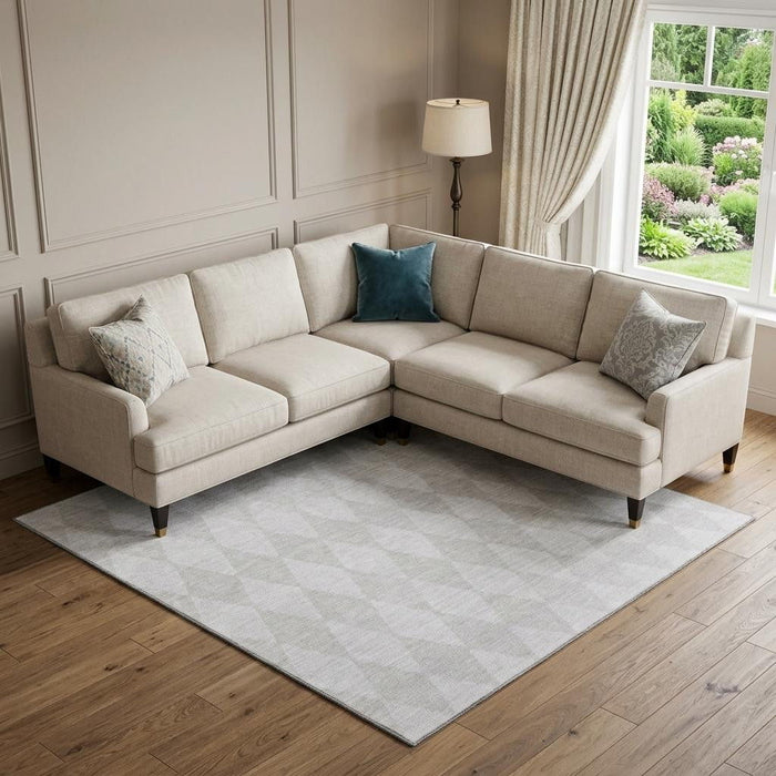 10' X 14' Diamond Washable Area Rug With UV Protection (650104) - Pewter / Ivory