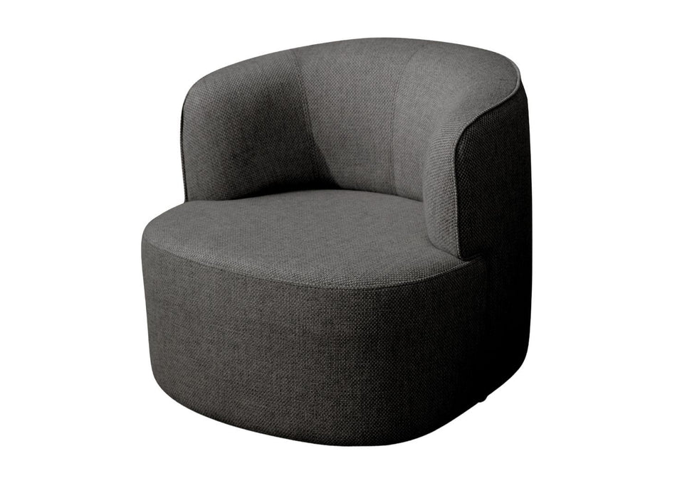 Cotton Blend Metal Lounge Chair (716381) - Gray