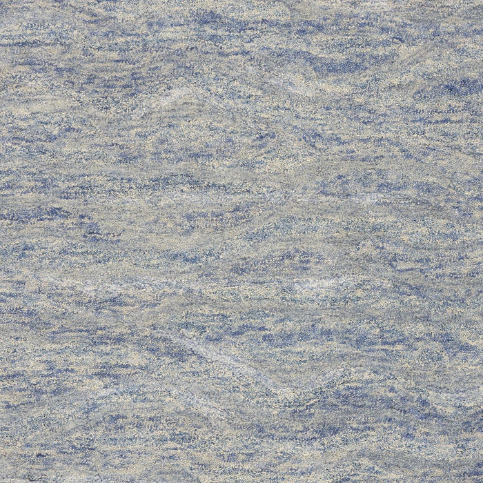 7' x 9' Ocean Blue Area Rug - Wool And Viscose