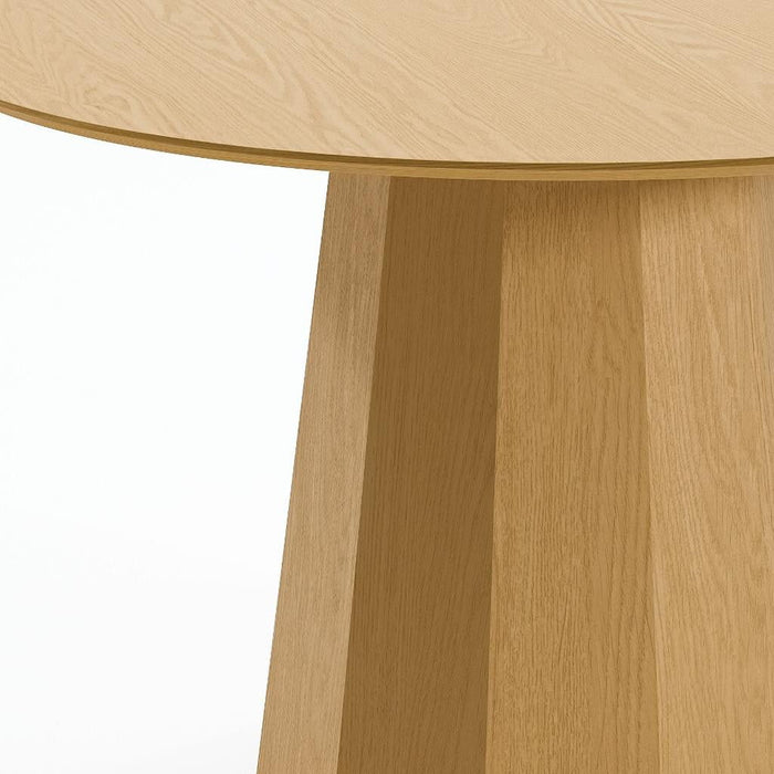 46'' Wood Pedestal Base Round Top Dining Table - Natural