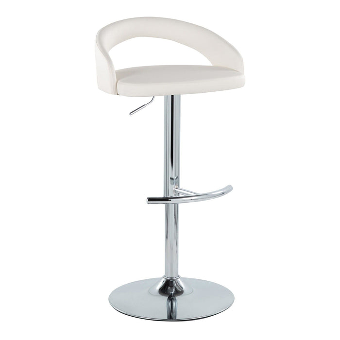 Grotto - Upholstered Adjustable Barstool - Chrome Metal Base