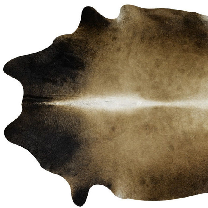 6' x 7' Genuine Cowhide Hand Knotted Area Rug - Dark Tan