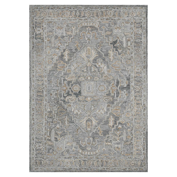 8' X 10' Wool Oriental Hand Tufted Area Rug - Gray And Brown
