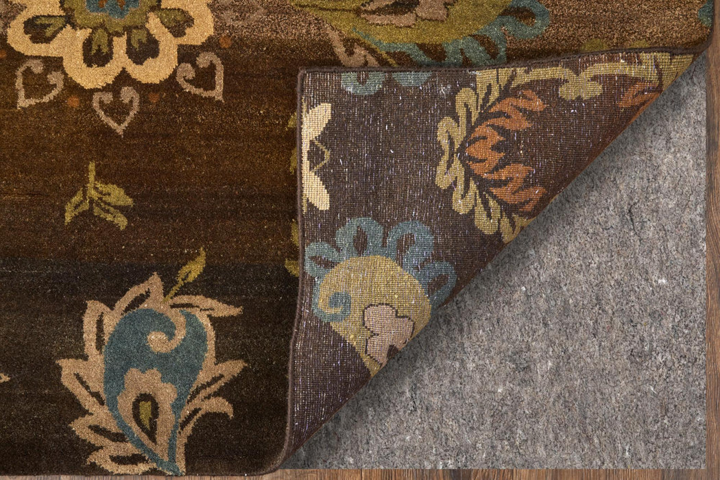 8' X 10' Wool Floral Hand Knotted Area Rug (744224) - Brown / Tan / Green