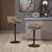 Set of 2 Giga modern swivel bar stools with adjustable height and footrest, featuring sleek design and comfortable seating.