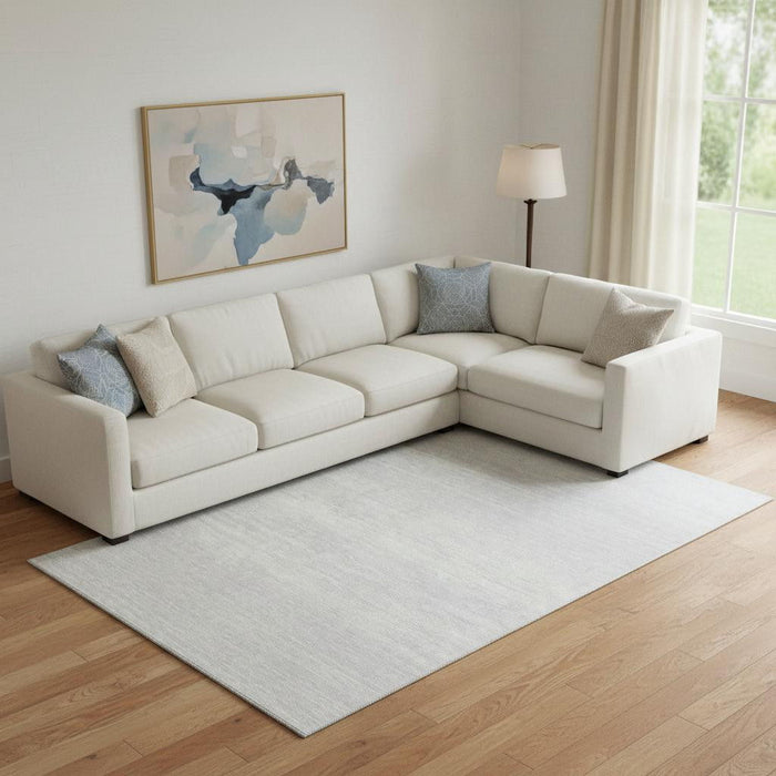 10' X 14' Striped Washable Area Rug With UV Protection (668187) - Silver / Gray