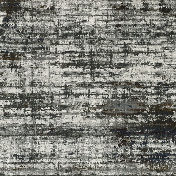 10' x 13' Abstract Power Loom Stain Resistant Area Rug - Ivory Charcoal Gray Blue Rust And Brown
