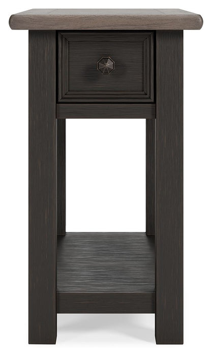 Tyler Creek - Chair Side End Table - Black / Gray