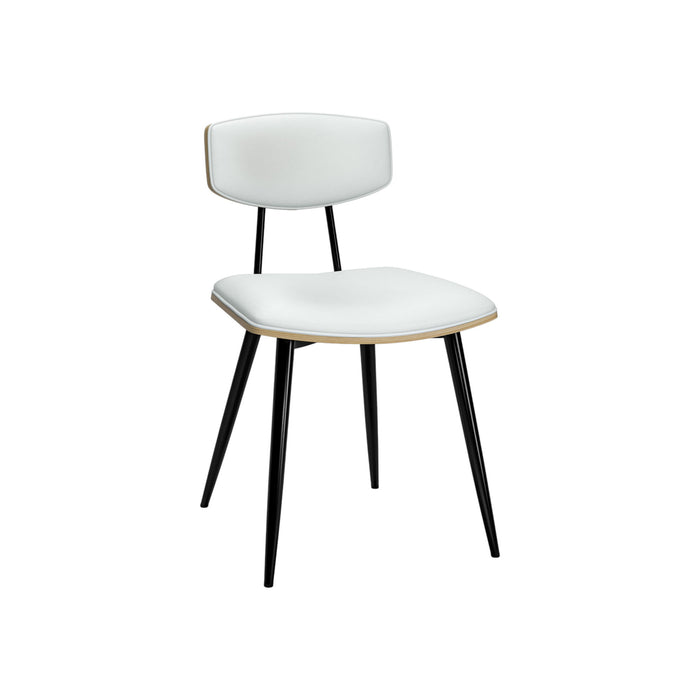 Solid Wood Dining Parsons Chairs (Set of 2) - White / Black