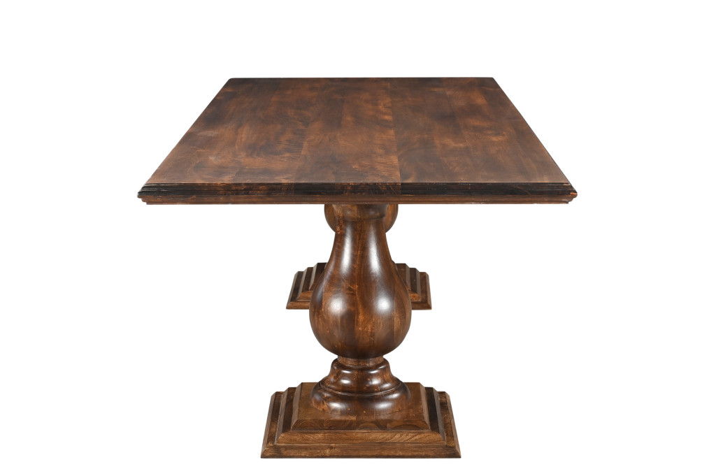 96" Wood Double Pedestal Base Dining Table - Dark Brown