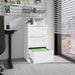 Giga 3-drawer locking lateral metal filing cabinet for office or home, featuring sturdy drawers with key locks and a sleek design.