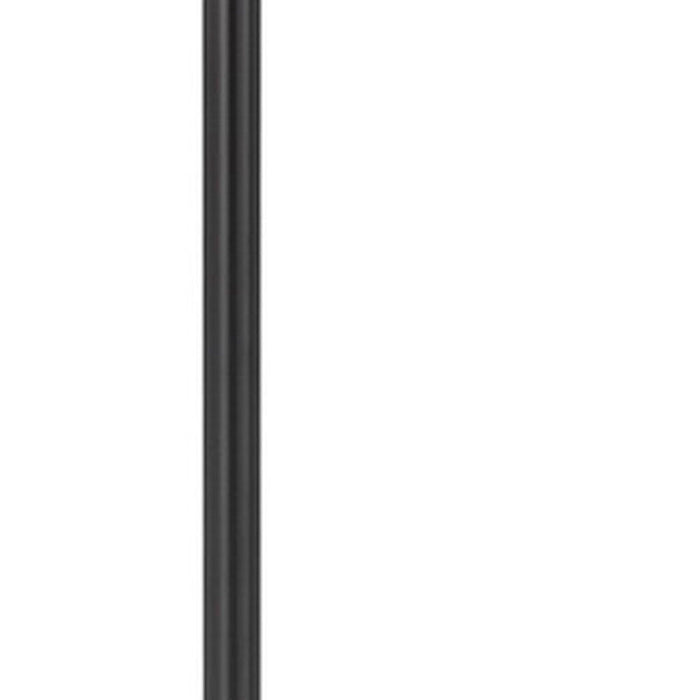 Tray Table Floor Lamp With Beige Drum Shade - Bronze