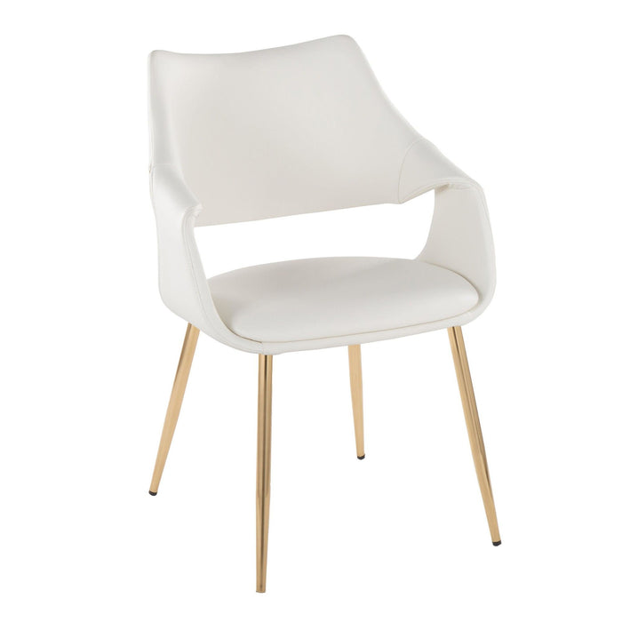 Curvo - High Back Upholstered Chair (Set of 2) - Gold Metal Legs