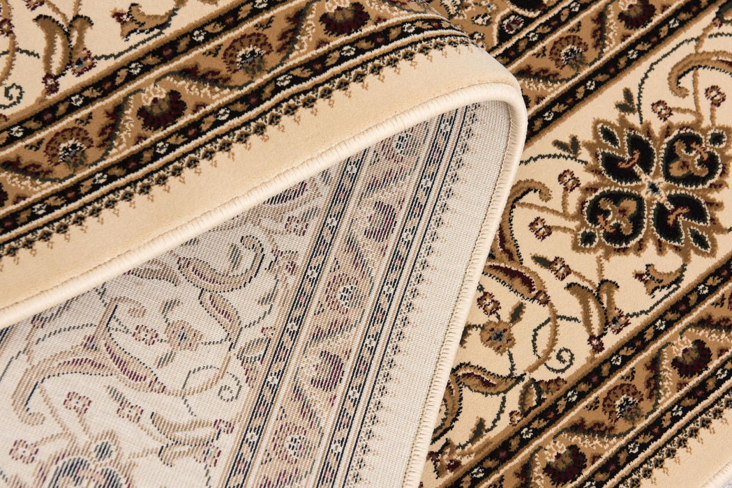8' x 11' Floral Medallion Power Loom Area Rug - Beige And Black