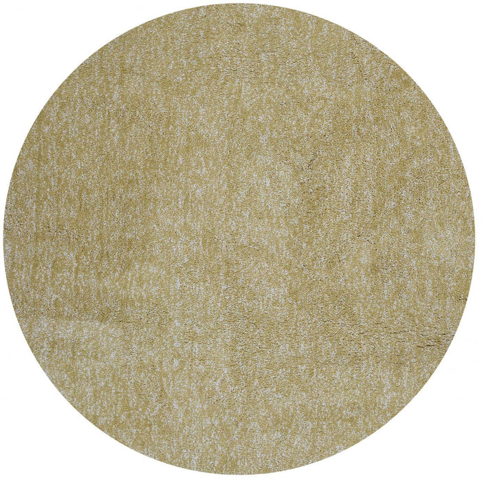 8' Round Polyester Heather Area Rug - Yellow
