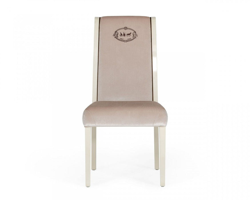 Upholstered Velvet Dining Side Chairs (Set of 2) - Champagne