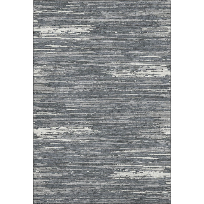 10' X 14' Striped Washable Area Rug With UV Protection (671222) - Gray / Ivory