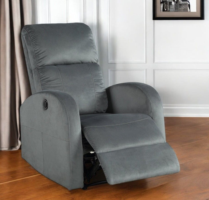 Velvet Power Club Recliner - Gray