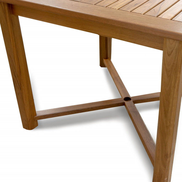36" Square Solid Wood Trestle Base Dining Table - Brown