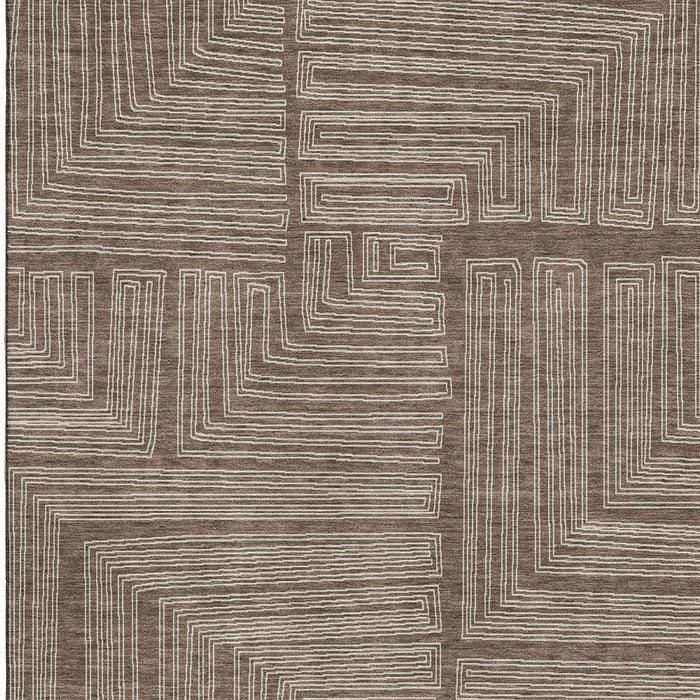 10' X 14' Geometric Washable Area Rug With UV Protection (681959) - Brown / Beige