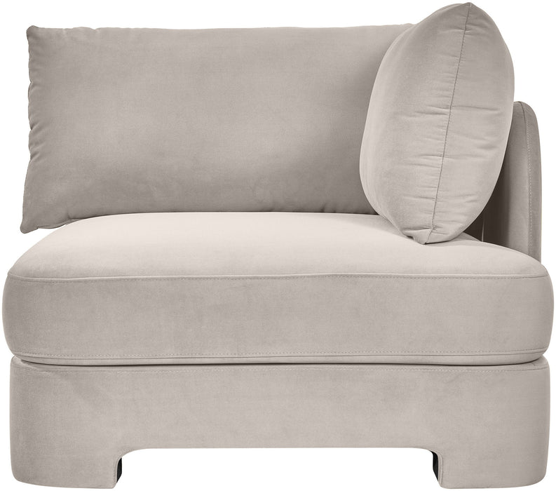 Meridian Furniture Hammond velvet performance fabric upholstered stationary chair with plush cushioning and stylish design.