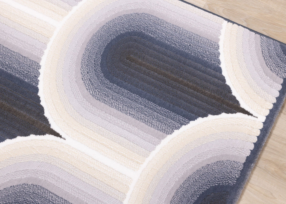 8' X 11' Geometric Area Rug (661283) - Cream / Blue