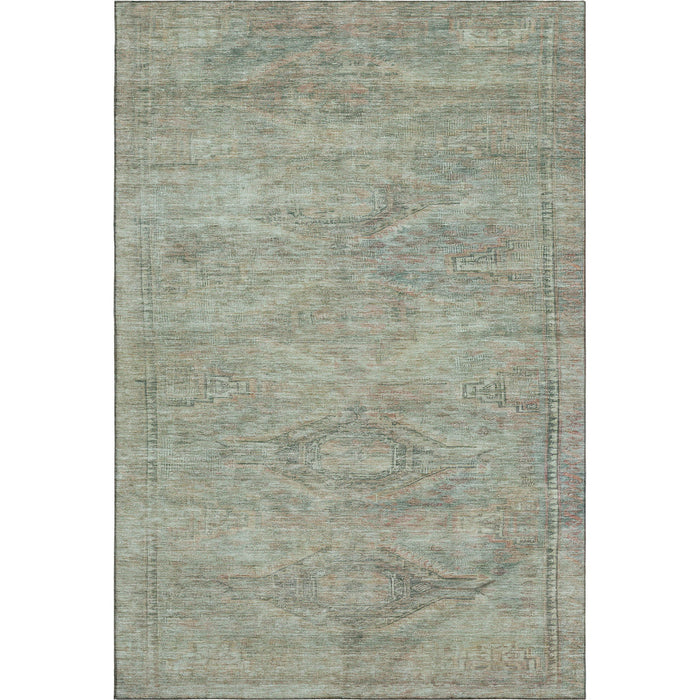 10' X 14' Abstract Geometric Washable Area Rug With UV Protection (695414) - Teal / Sage / Copper