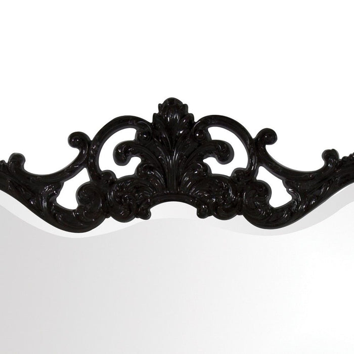 27" Ornate Scroll Framed Accent Mirror - Black