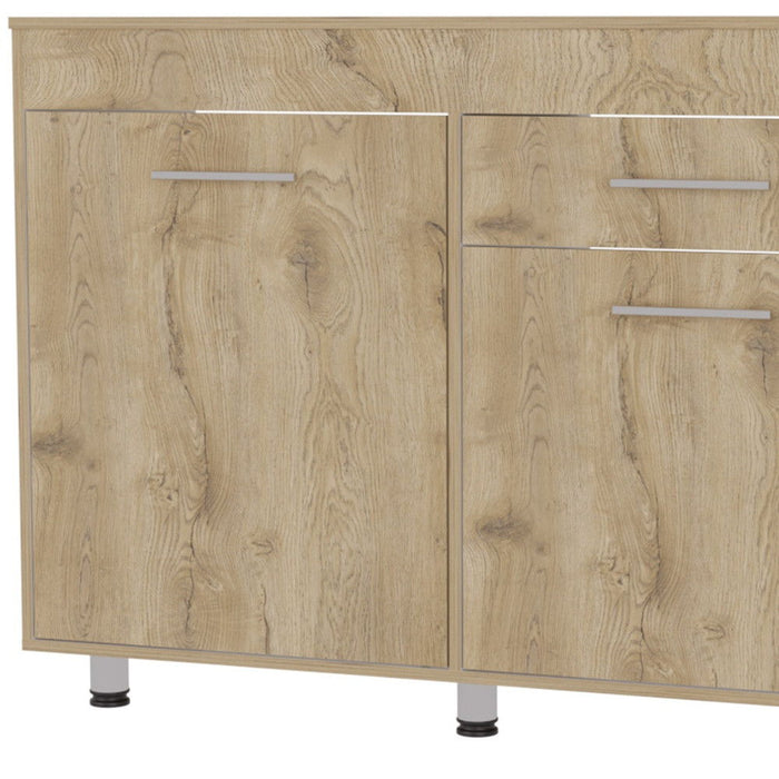 Console Accent Cabinet With Three Shelves And One Drawer - Natural