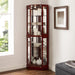 Giga 6-shelf corner curio display cabinet with built-in lights, mirrors, and adjustable shelves for showcasing collectibles.