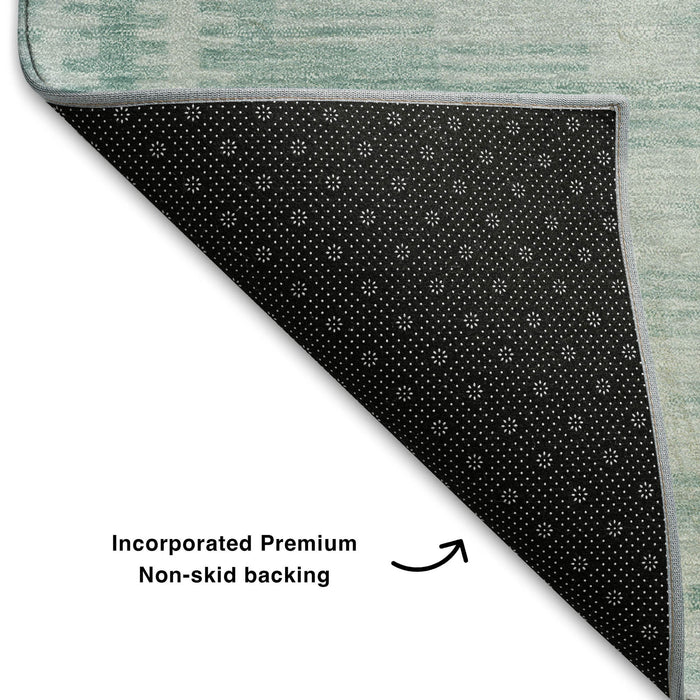 10' X 14' Geometric Washable Area Rug With UV Protection (708049) - Turquoise / Aqua