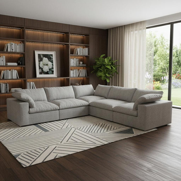Blend Modular L Shaped Five Piece Corner Sectional - Light Gray