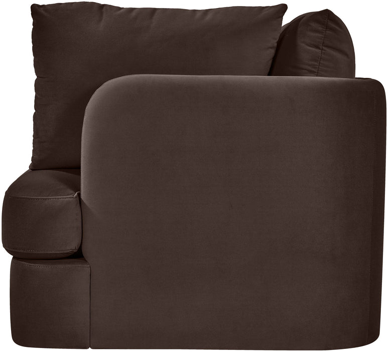 Meridian Furniture Hammond velvet performance fabric upholstered stationary chair with plush cushioning and modern design.